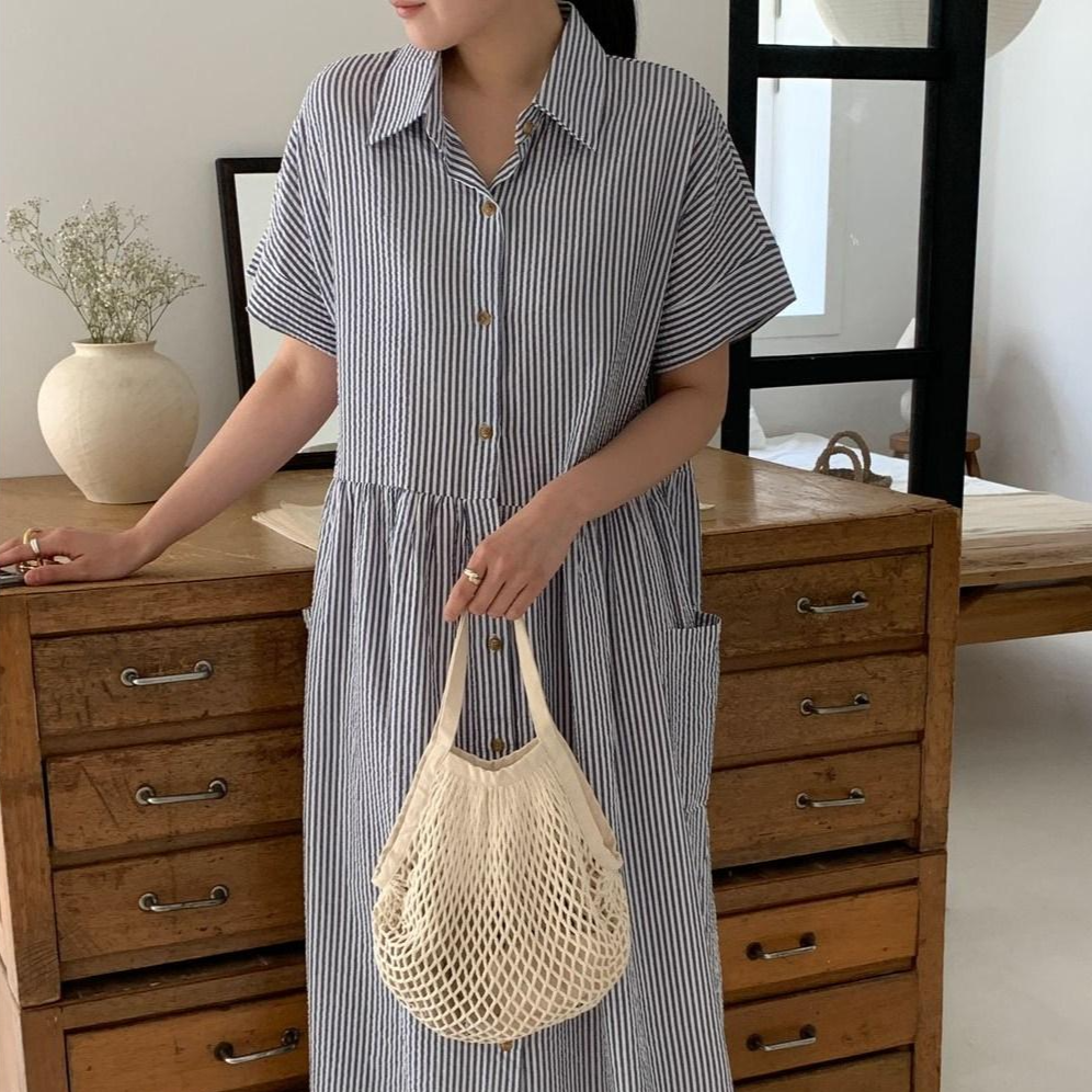 린넨 소재 빅사이즈 롱원피스